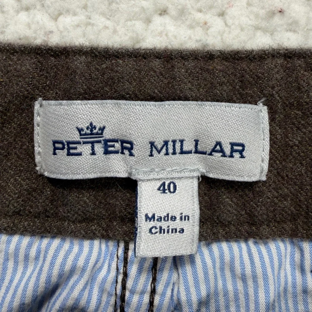 Peter Millar Straight 5-Pocket‎ Pants Mens 40x32 Brown Luxury Preppy Business